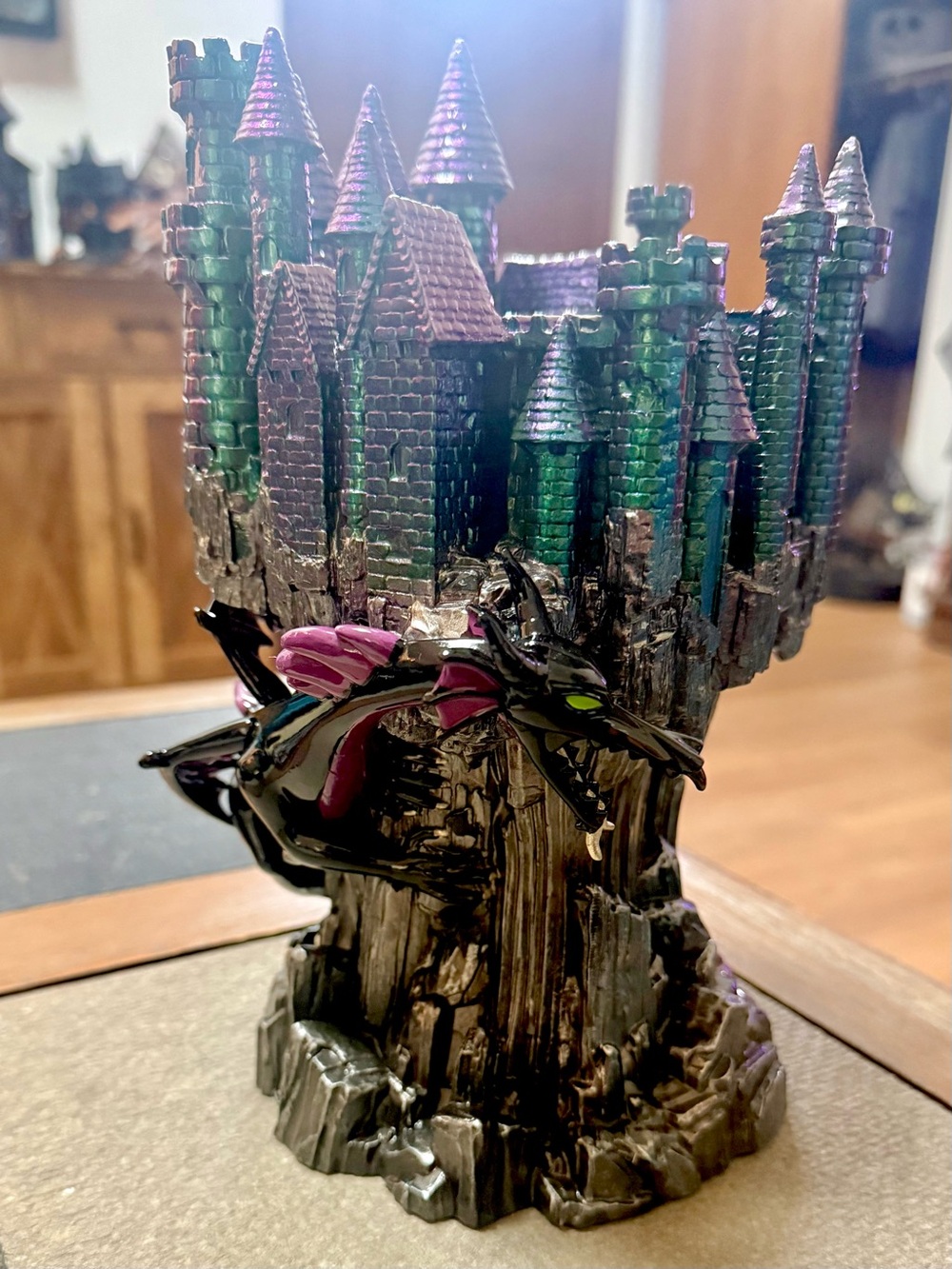Bath & Body Works Green and Purple Dragon Castle Sculpture